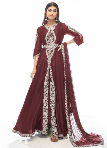 Red Colour Gulzar 3 Heavy Wedding Wear Designer Fancy Long Anarkali Salwar Suit Collection 1008